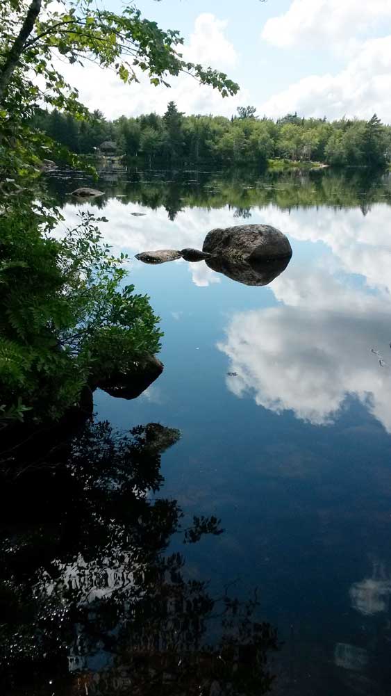 Lake and boulders