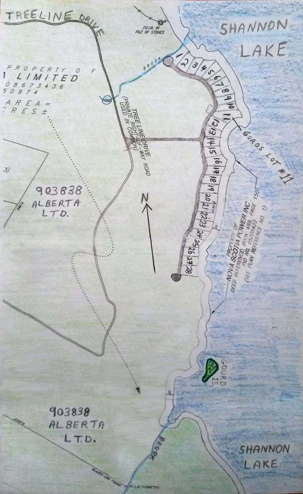 Hand drawn map of camp
